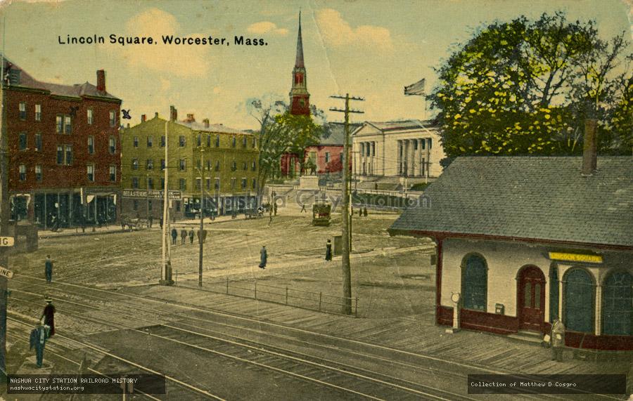 Postcard: Lincoln Square, Worcester, Massachusetts
